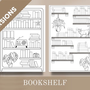 Estantería imprimible | Estantería 5 versiones | Rastreador de lectura | Registro de libros | Planificador de lectura | Plantilla de estantería | Libros para leer |A4/A5/Carta