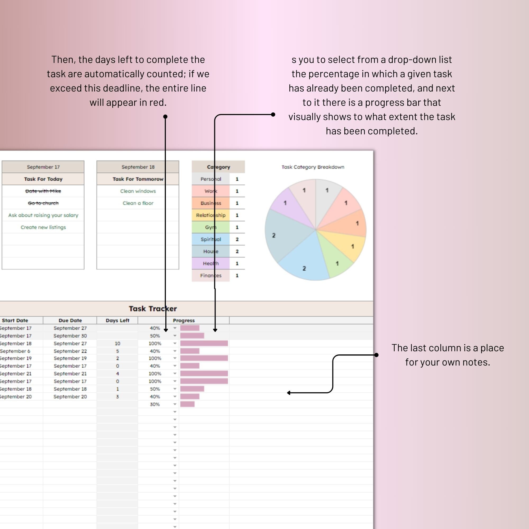 Searchable Task Chart Task Tracker | Activity Tracker | Things to Do List | to Do Spreadsheet ...