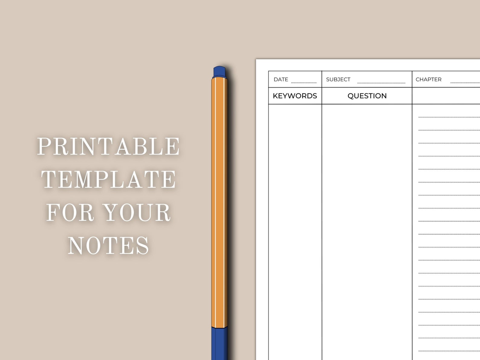 Printable Notepaper Student Note Taking Print Paper for Notes Print ...