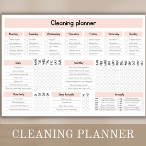 Editable cleaning planner | Daily cleaning | Cleaning schedule | Cleaning checklist | Cleaning schedule printable | Cleaning list