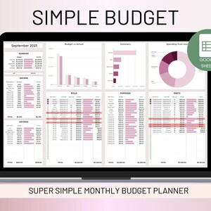 Monthly Budget Planner | Income and Expenses Tracker | Budget Dashboard | Budget Google sheets | Budget by Paycheck | Easy budget template