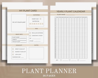 Plant planner printable pdf Planner A4 care planner watering tracker expenses plant Planner Wishlist plant A4