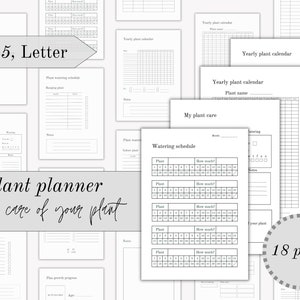Plant planner printable pdf Planner A4 care planner watering tracker expenses plant journal Wishlist plant