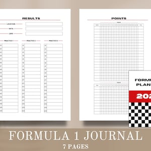 Formula One Journal, F1 drivers points tracker, Formula 1 printable tracker,  formula 1 2023 season, Printable Formula 1 journal, F1 tracker