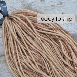 Light brown synthetic double ended dreadlocks + DE Braids