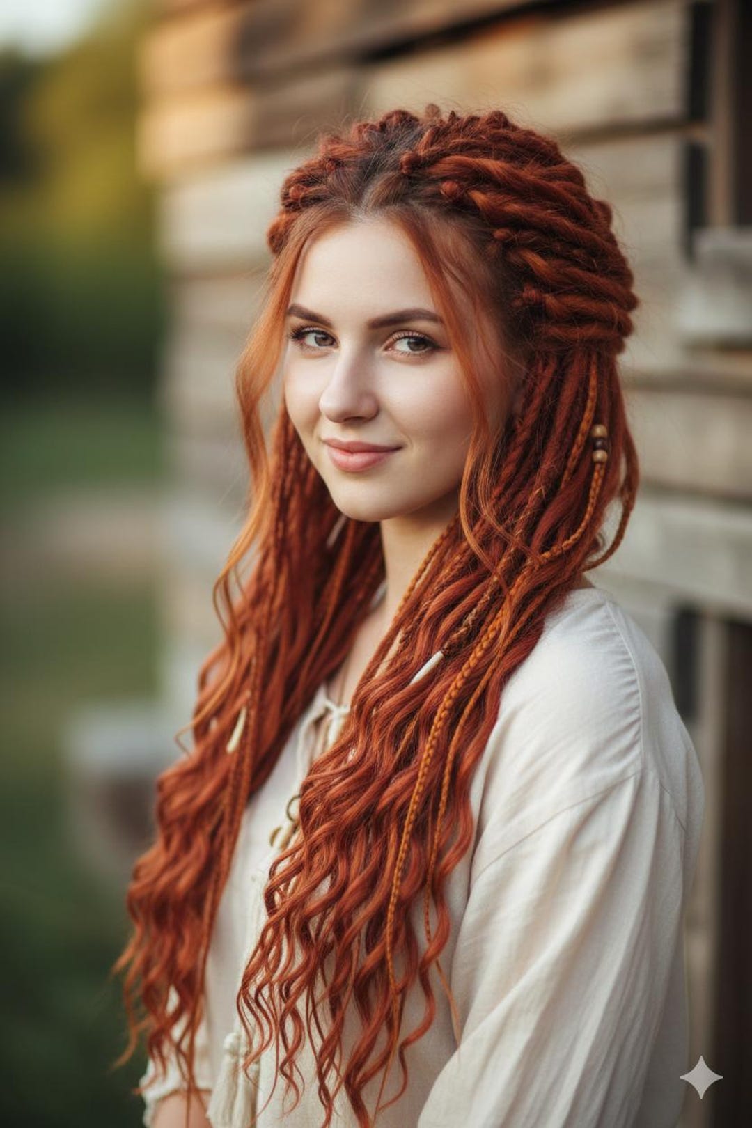 Curly Copper Dreadlocks Extensions | Terracotta Ginger Synthetic Dreads ...