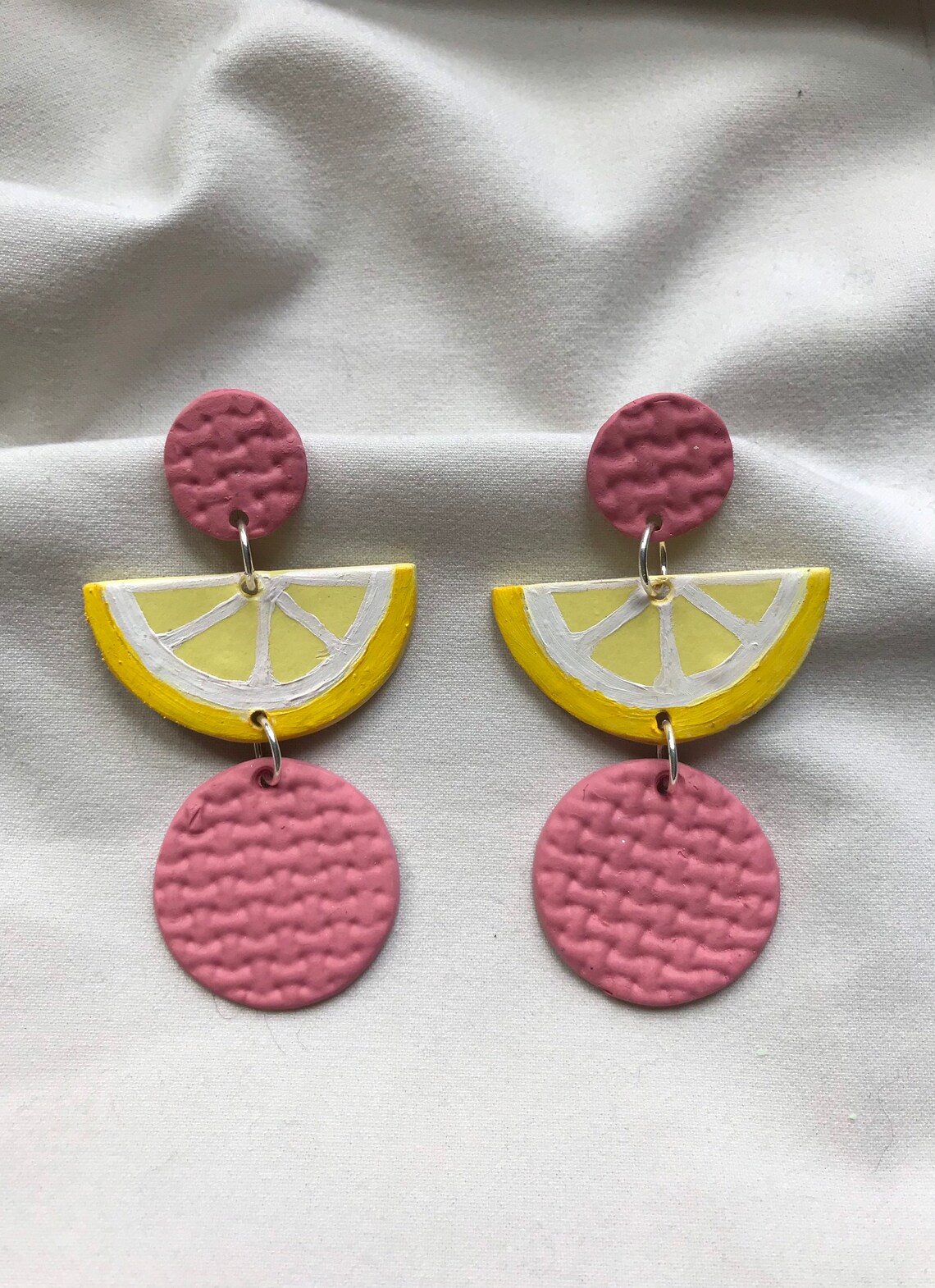 Pink Lemonade Earrings Etsy
