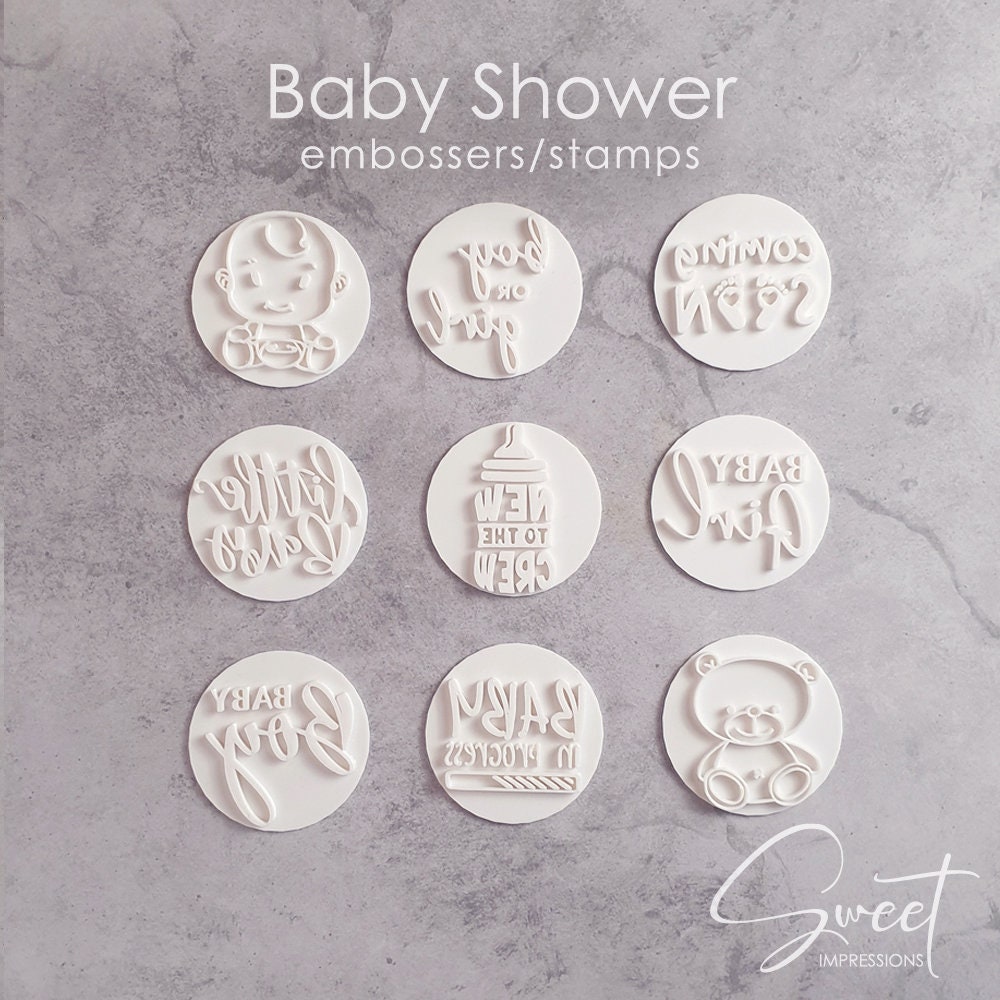 Baby Girl Baby Shower Fondant Icing Embosser Stamp for Cupcake Etsy