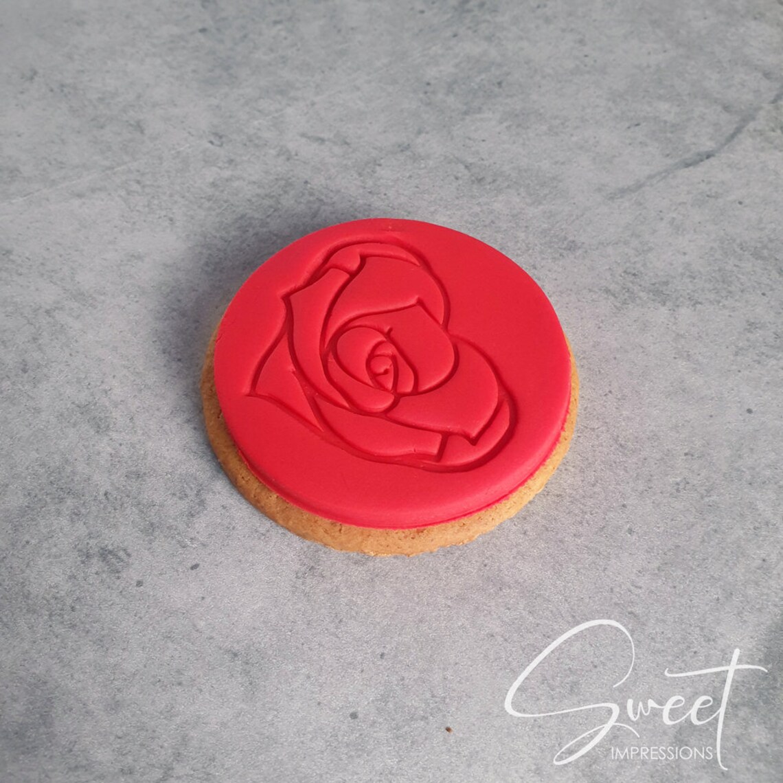 Rose Heart Fondant Icing Embosser Stamp for Cupcake & Cookies Etsy