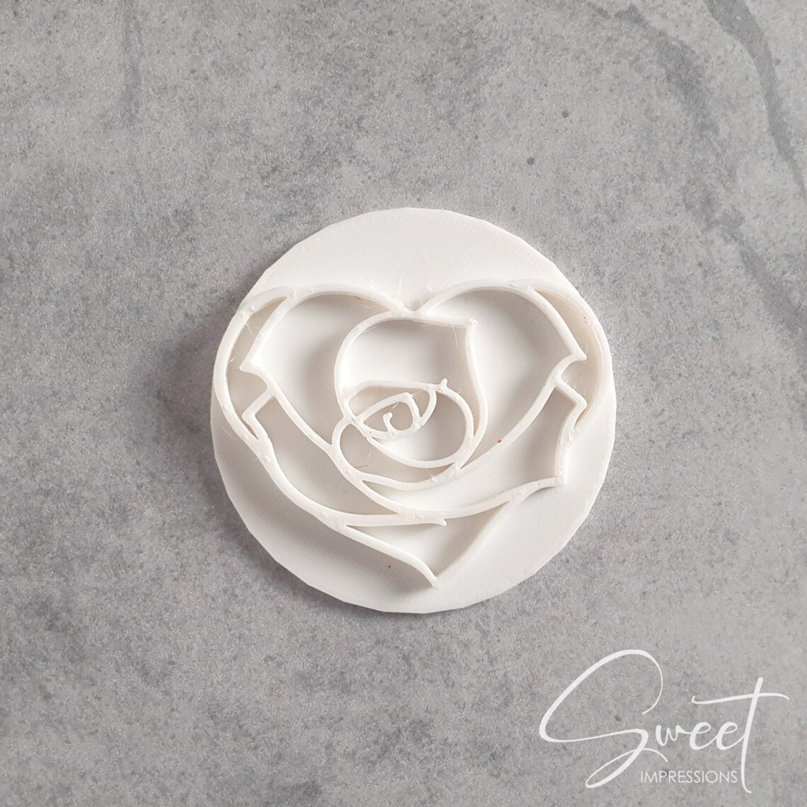 Rose Heart Fondant Icing Embosser Stamp For Cupcake & Cookies Etsy
