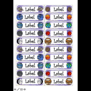 Solar System Planets Editable Labels Classroom Closet Kids Room Trays ...