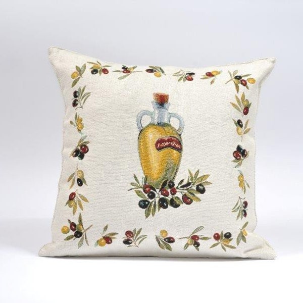 Olives tapestry pillow cover - "Olives" - Machine Washable Gobelin Pillow Cover - Handmade