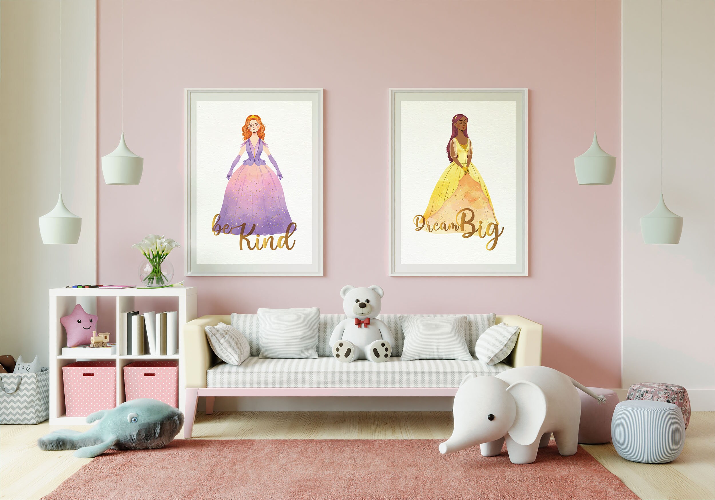 Personalized Princess Wall Art Print Princess Nursery Prints Etsy