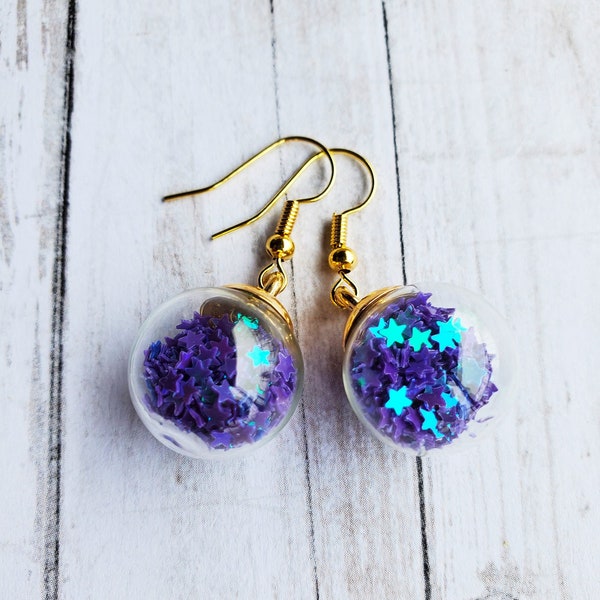 Glass Globe Earrings Etsy