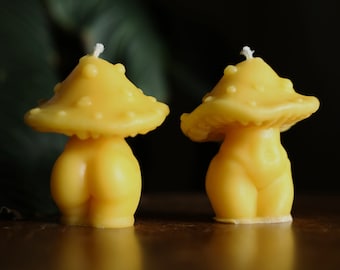 100% Beeswax Lady Mushroom Candles | Amanita Candle | Natural Toadstool Fairy | Realistic | Handcrafted | Eco-Friendly