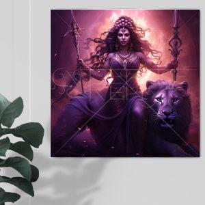 Durga hindu deity home decor, hinduism durga goddess, hindu gifts, India wall art prints, Indian art home decor, goddess digital download