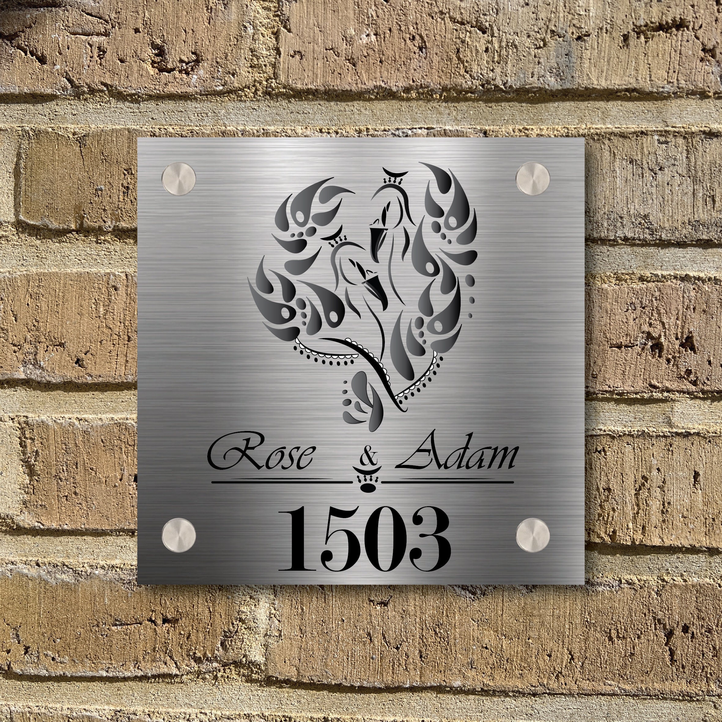 family name plate, nameplate, Personalized name plaque, moving in together, going away gift, street number plaque, name board, door panel