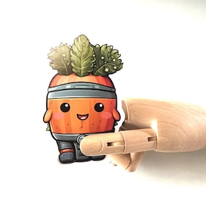 carrot funny sticker, kawaii food stickers, cute food stickers, healthy food laptop sticker, vegetable sticker, cartoon character decals