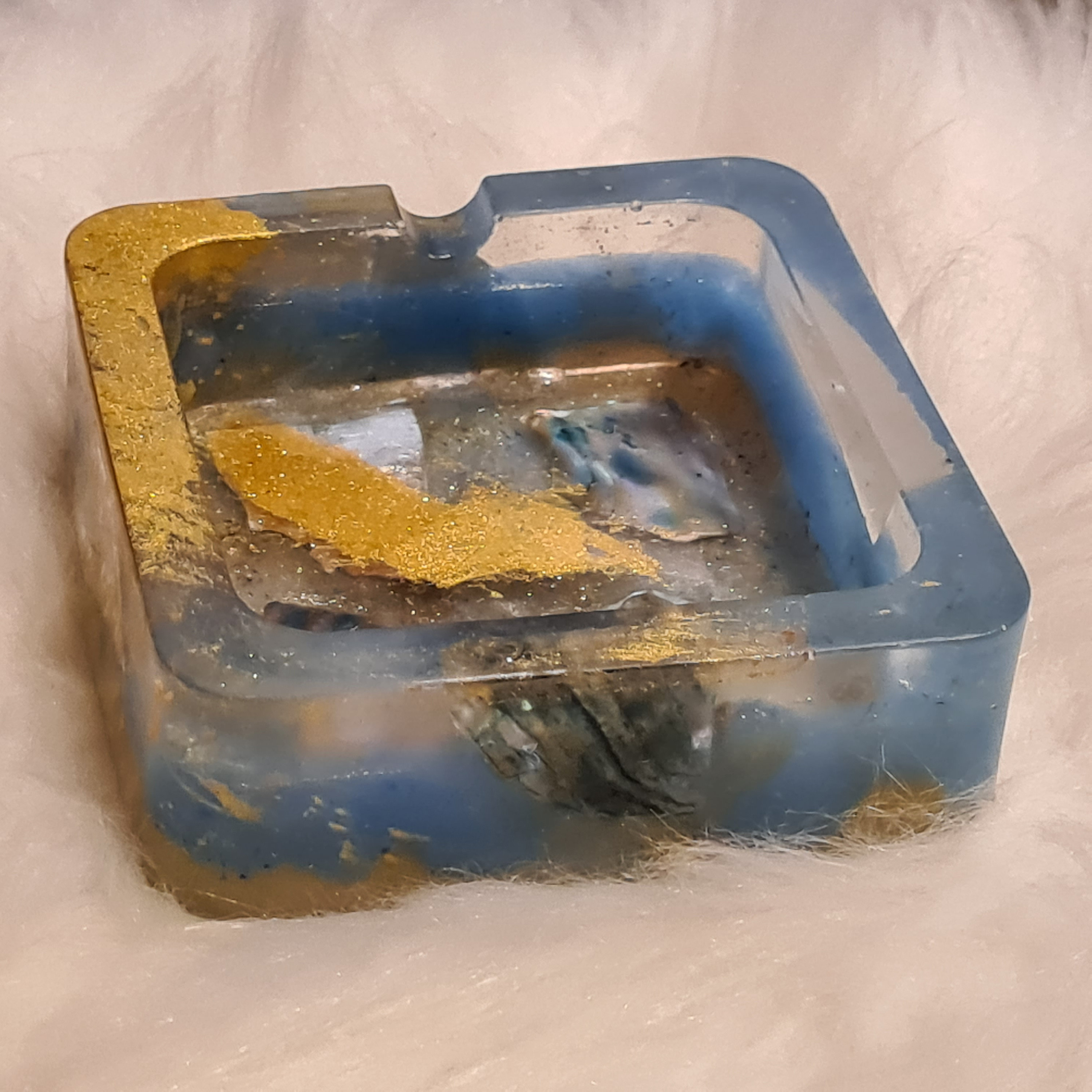 Ashtray made of epoxy resin fluorescent round Etsy
