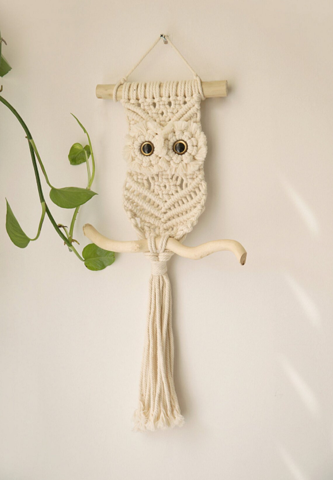 Macrame búho pared colgante Vivero fibra pared arte Boho búho | Etsy