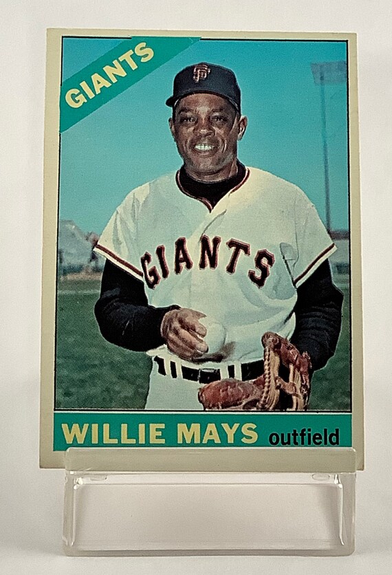 original willie mays 1966 baseball card topps 1 etsy original willie mays 1966
