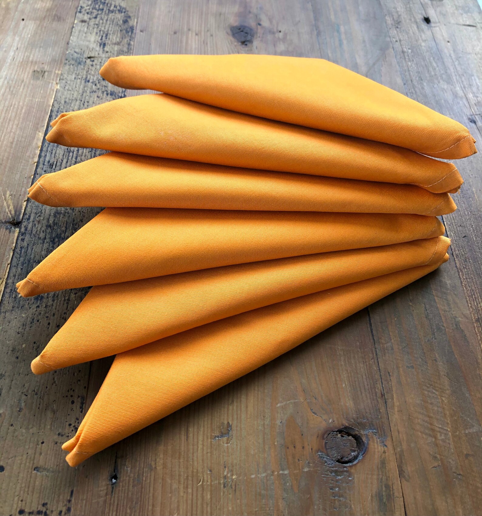 Orange Napkins 100 Cotton Cloth Napkins Decorative Etsy