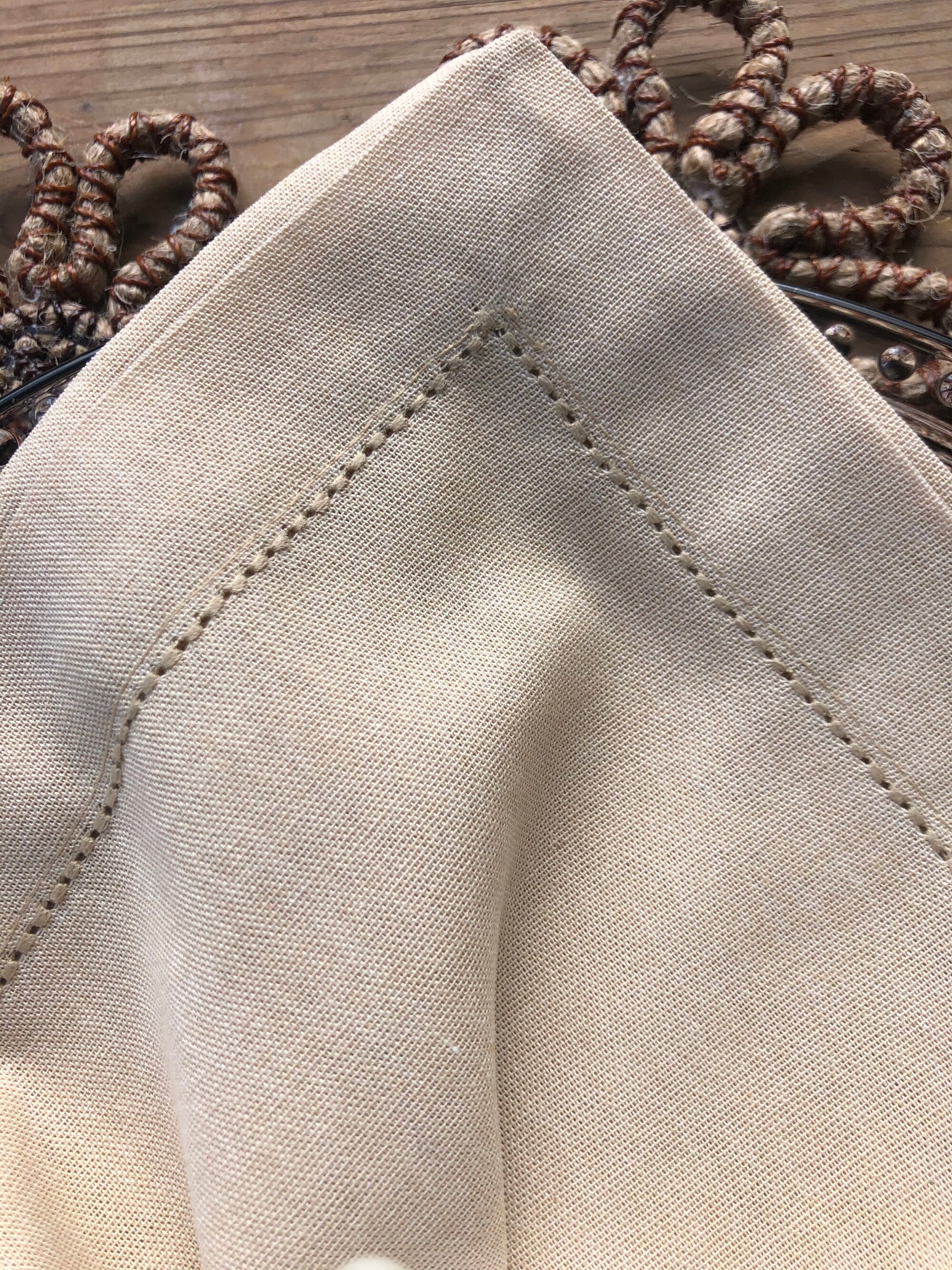 Khaki Linen Napkins Sets of 2 or 4 Hemstitch Border Etsy