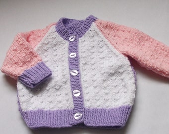 Hand Knitted Cardigan for Baby Girl 3 - 6 months