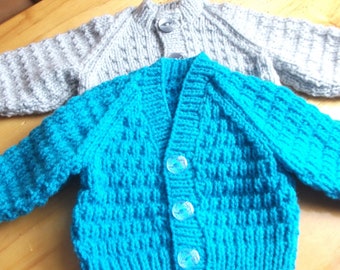Hand Knitted Cardigans for Newborn Baby Boy