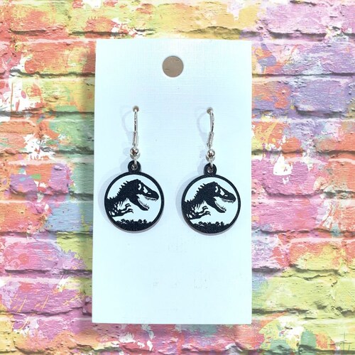 Handmade Jurassic Park Stud Earrings 12mm 1 Pair Etsy
