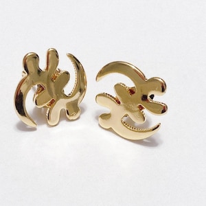 Gold Plated Adinkra stud earrings / Stud earrings / Sterling silver Earrings / Adinkra earrings / Ankara fashion earring