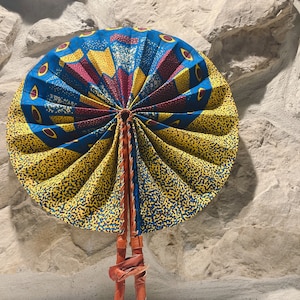 Ankara print fan / Folding fan / African print fan / Hand fan / Foldable fan / Handmade fan /