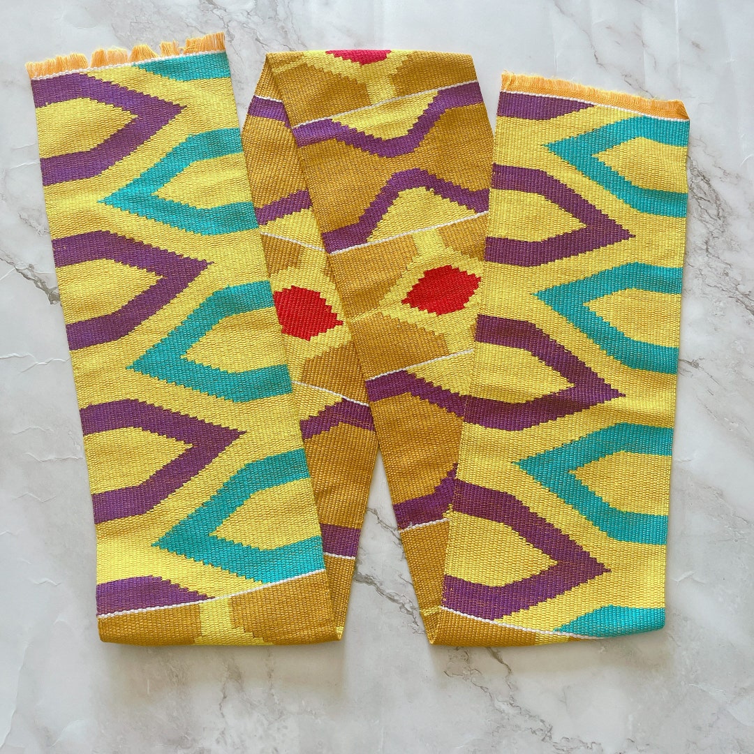 Graduation Obi Kente robó / Stole / Graduation stole / Obi belt / Bonwire Kente ...