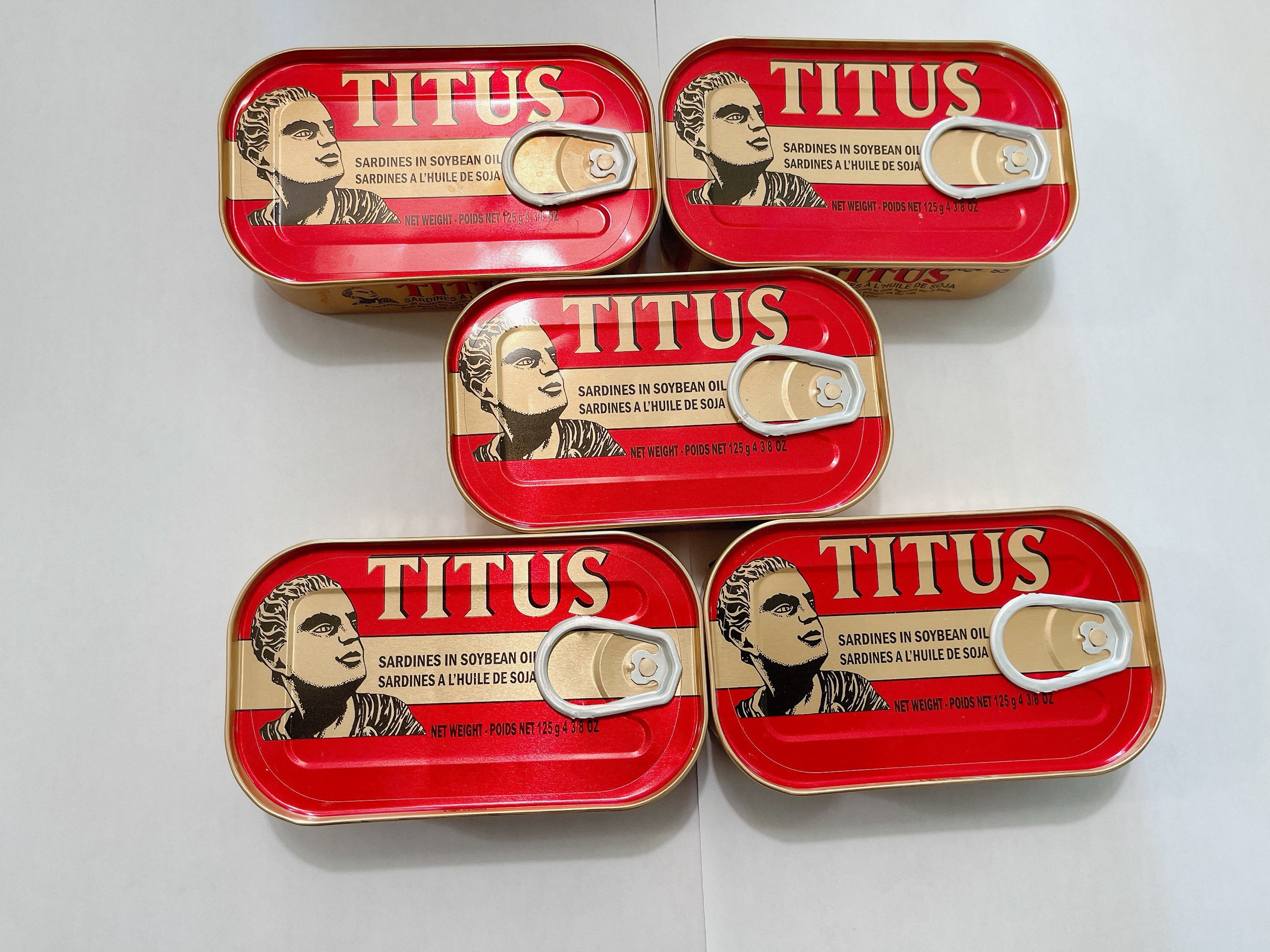 Sardine / Titus sardine / Sardine in Soya bean oil / canned sardine / Canned Fish / 5 pcs