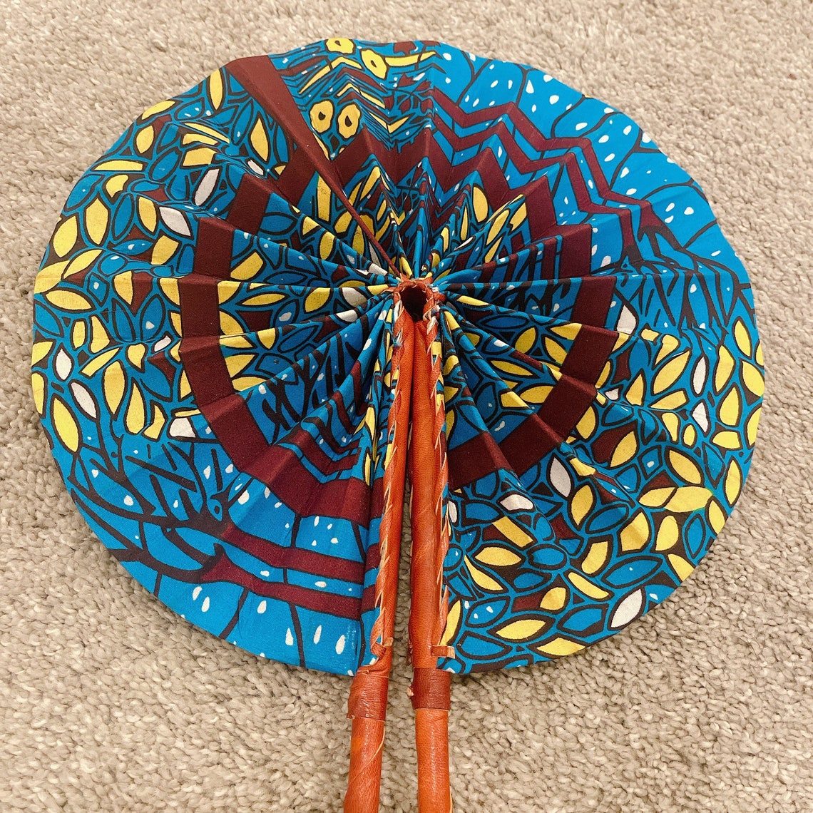 Ankara Hand Fan / African Print Hand Fan / Hand Fan / Folding Etsy