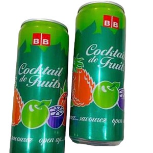 Jugo de cóctel de frutas BB / Cóctel de frutas / 6 latas /