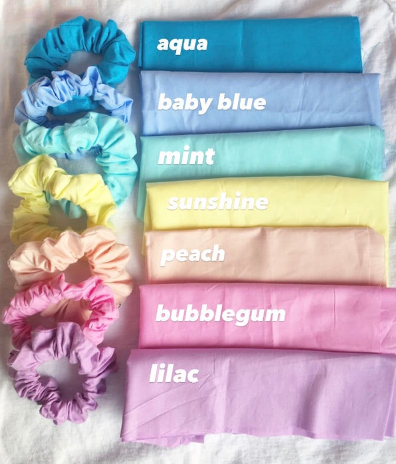 Gift Ideas Pastel Cute Hair Accessories Birthday Fabric Scrunchies Cheap Rainbow Fabric Rainbow Scrunchy Handmade RAINBOW