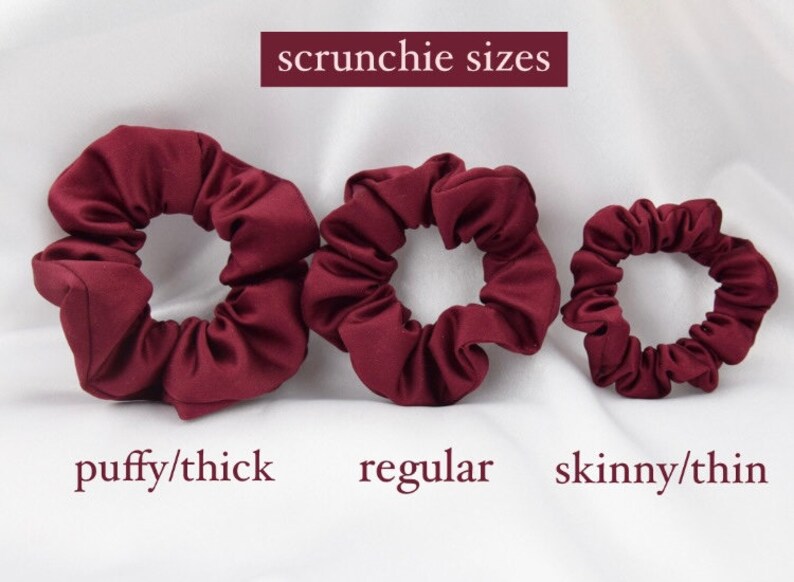 Red Scrunchie Handmade Satin Scrunchie Cheap Scrunchy Scrunchies Rose Hair Accessory Silk ROSE Gift Ideas Satin Fabric