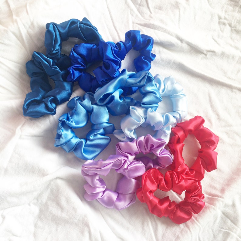 Red Scrunchie Handmade Satin Scrunchie Cheap Scrunchy Scrunchies Rose Hair Accessory Silk ROSE Gift Ideas Satin Fabric