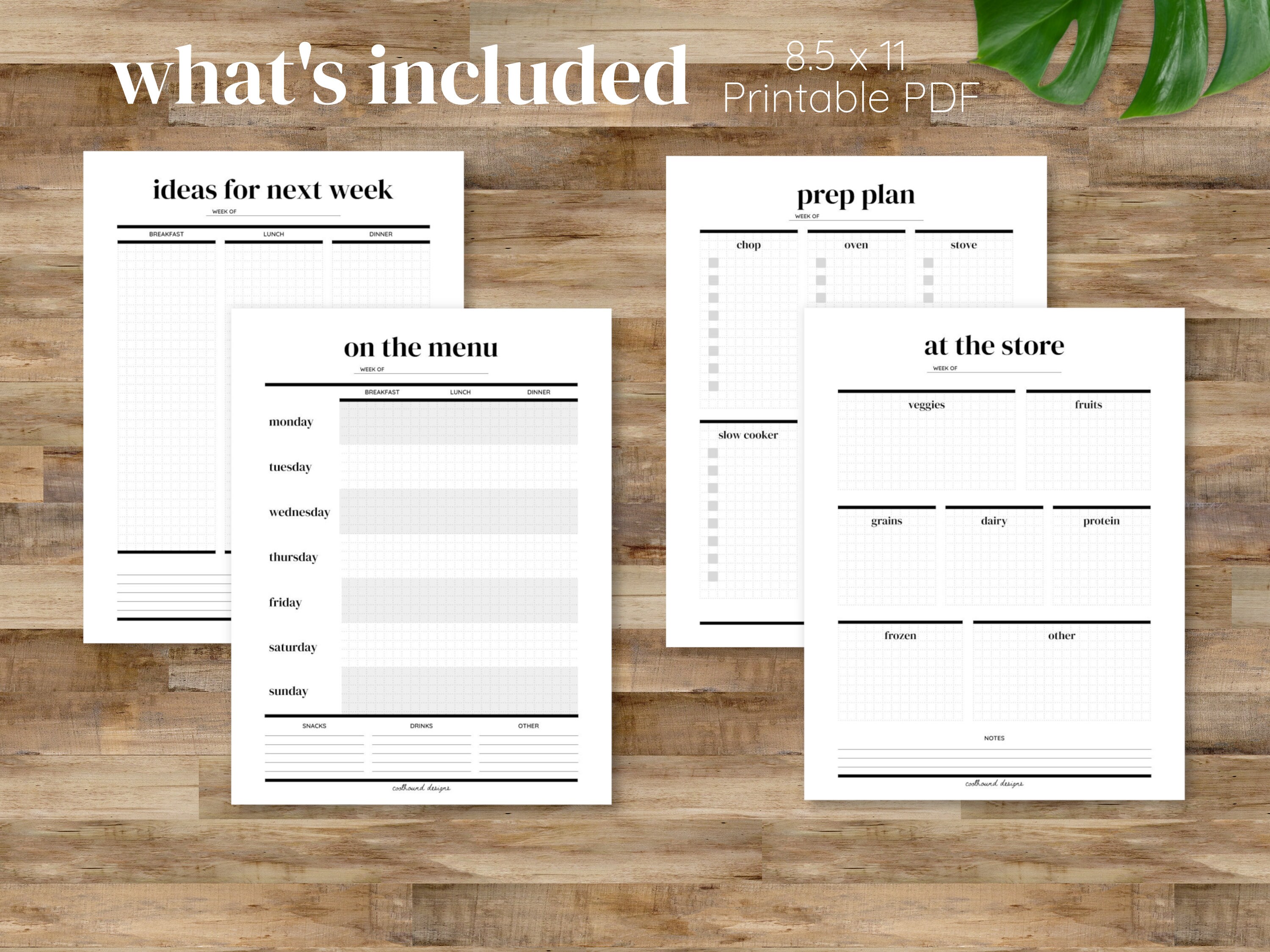 Weekly Meal Prep Meal Planning Printable Planner Etsy UK