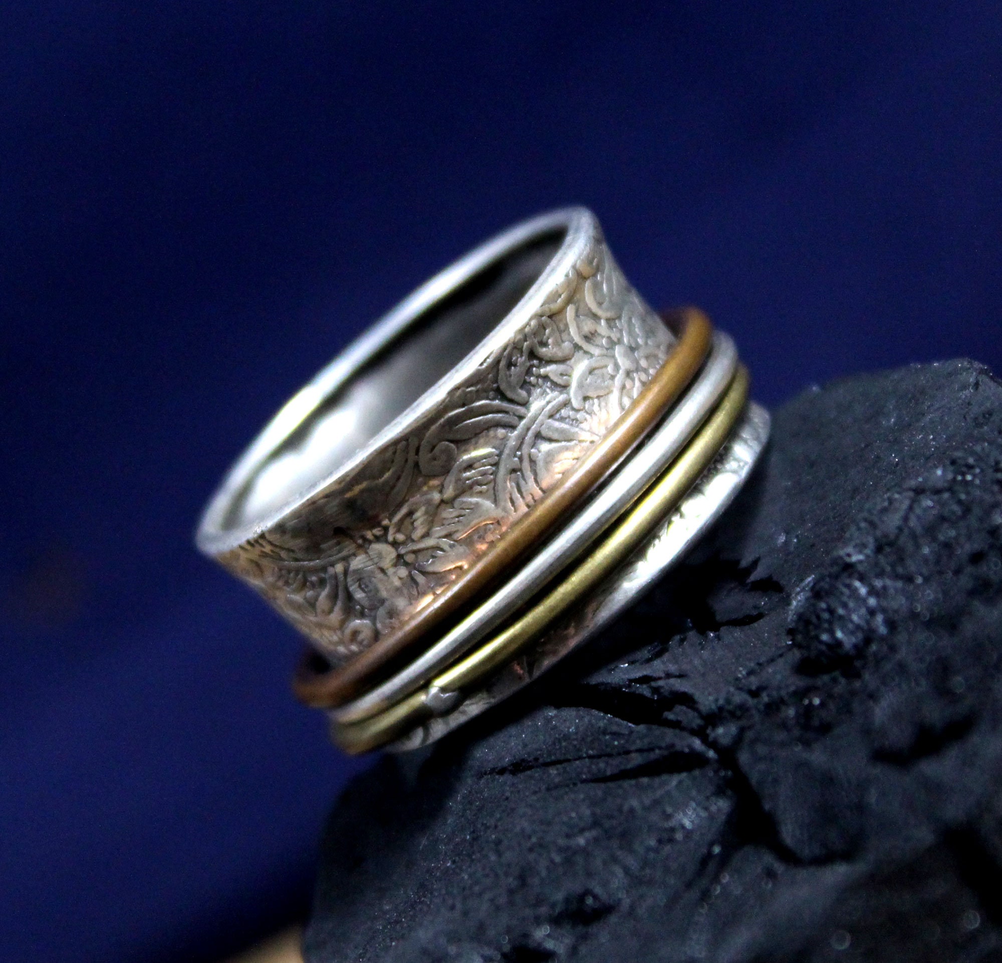 Silver Spinner Ring New year gift Sale Handmade Ring Etsy