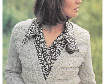 wrap sweater PDF pattern wrap cardigan vintage knit pattern