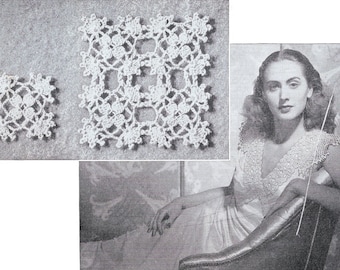 Downloadable Vintage Pattern for a Lacy Square Motif