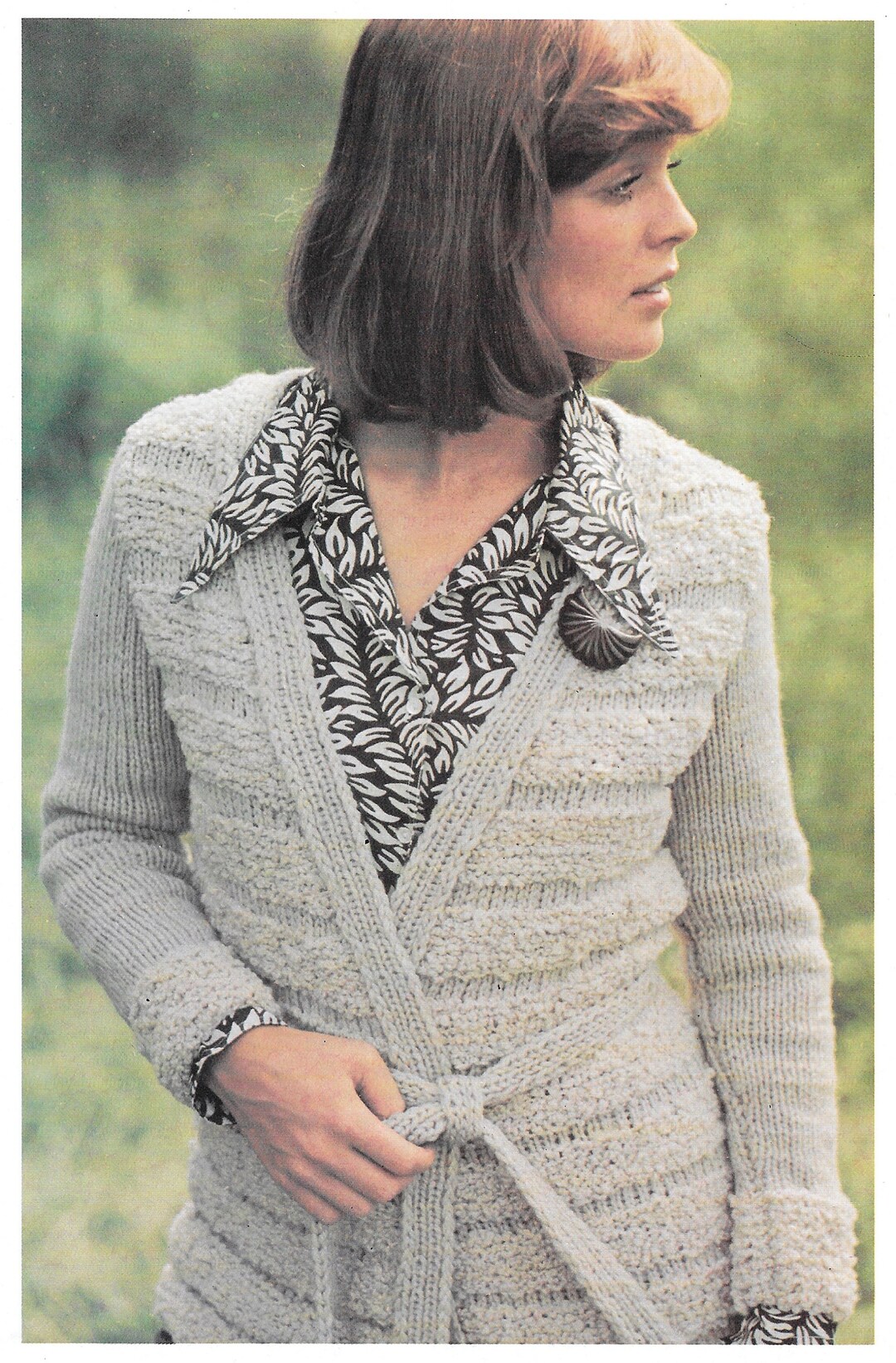 Powder Wrap Knit Pattern Wrap Sweater PDF Pattern Wrap Cardigan Vintage Knit Pattern - Etsy