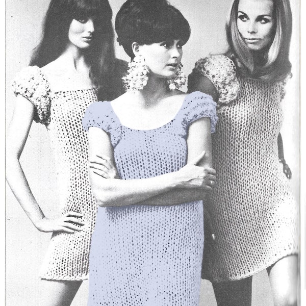 Babydoll Dress downloadable pdf vintage knit pattern