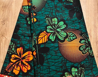 Dark Green & Orange (limited edition) African Print Fabric by the yard/ African print fabric per yard/ Ankara fabric/ 100% cotton