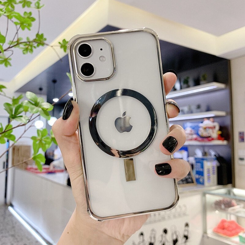 Magsafe Chrome Plated Case With Magnetic Ring For Iphone 13 Etsy Uk