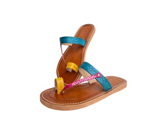 Genuine leather sandal, Genuine leather thongs, 100% handmade natural leather sandal, Handcrafted and authentic sandal