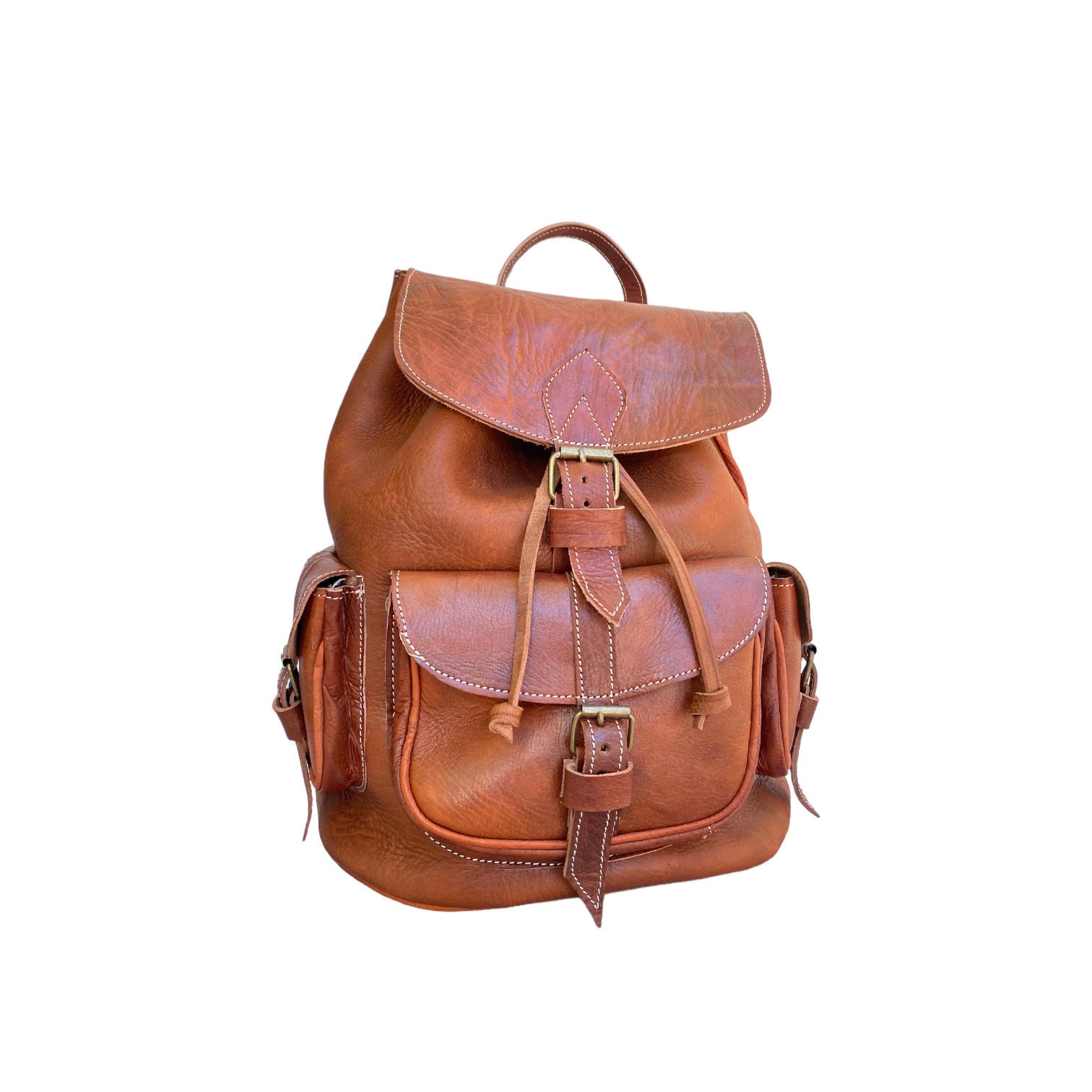 bag backpack leather Polare Cowhide Multiple Laptop Day Pack School Tr Made in the USA using full Thursday Boot Company Men's Toscanello