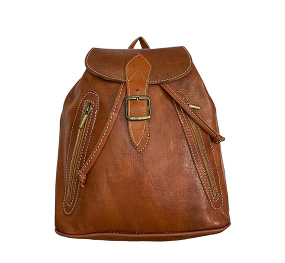 Sac à dos cuir artisanal, fait main, sac vintage chic, sac de